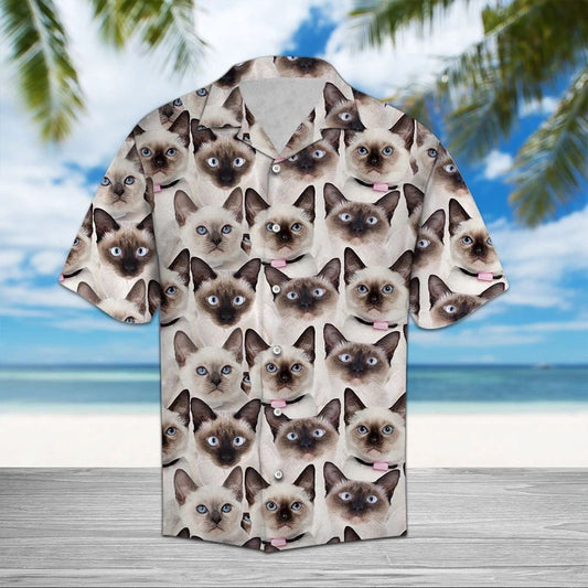 Thai Cat Staring At You Hawaiian Shirt,Hawaiian Shirt Gift, Christmas Gift