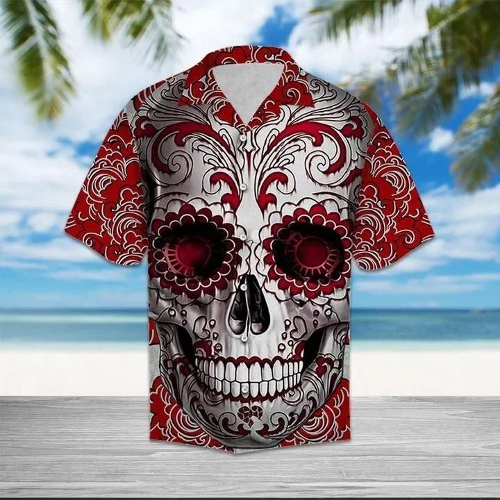 Buy Skull Floral Hawaiian Shirt- Hawaiian Shirts -Hawaiian Shirt Gift, Christmas Gift