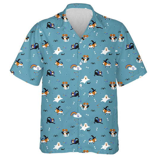 Halloween Beagle Dog In Various Party Costumes Hawaiian Shirt, Hawaiian Shirt Gift, Christmas Gift