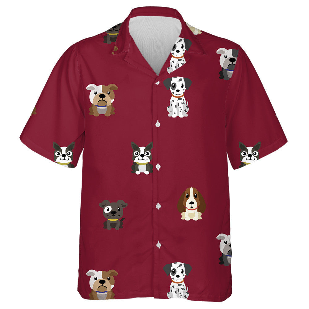 Beagle Dogs The Dark Red Background Hawaiian Shirt, Hawaiian For Gift