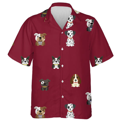 Beagle Dogs The Dark Red Background Hawaiian Shirt, Hawaiian For Gift