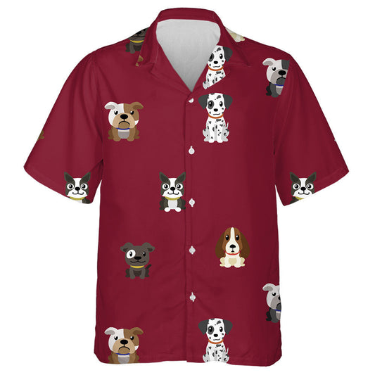 Beagle Dogs The Dark Red Background Hawaiian Shirt, Hawaiian For Gift