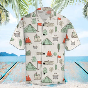 Amazing Hiking Camping Day Tent And Plant Hawaiian Shirt, Hawaiian Shirt Gift, Christmas Gift