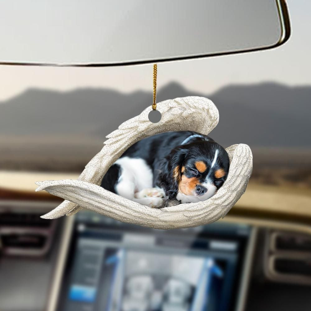 Ornáid Aingeal Codlata an Rí Charles Spaniel, Ornáid na Nollag Shona, Bronntanas Nollag, Maisiú na Nollag