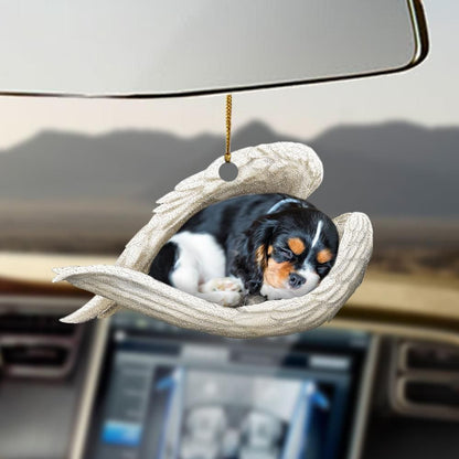 Ornáid Aingeal Codlata an Rí Charles Spaniel, Ornáid na Nollag Shona, Bronntanas Nollag, Maisiú na Nollag