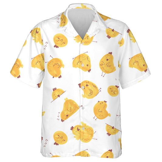 Cute Cartoon Chicken Baby On White Background Hawaiian Shirt, Hawaiian Shirt Gift, Christmas Gift