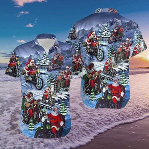 Christmas Driving With Santa Claus Vintage Style Design Hawaiian Shirt, Hawaiian Shirt Gift, Christmas Gift.