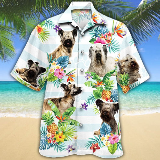 Skye Terrier With Tropical Fruits Hawaiian Shirt,Hawaiian Shirt Gift, Christmas Gift