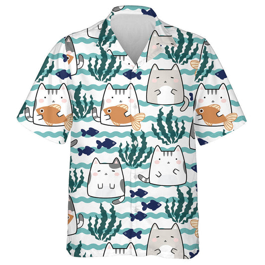 Cait gleoite Kawaii Agus Iasc Le Léine Haváis Tonn Fharraige, Bronntanas Léine Haváíais, Bronntanas Nollag