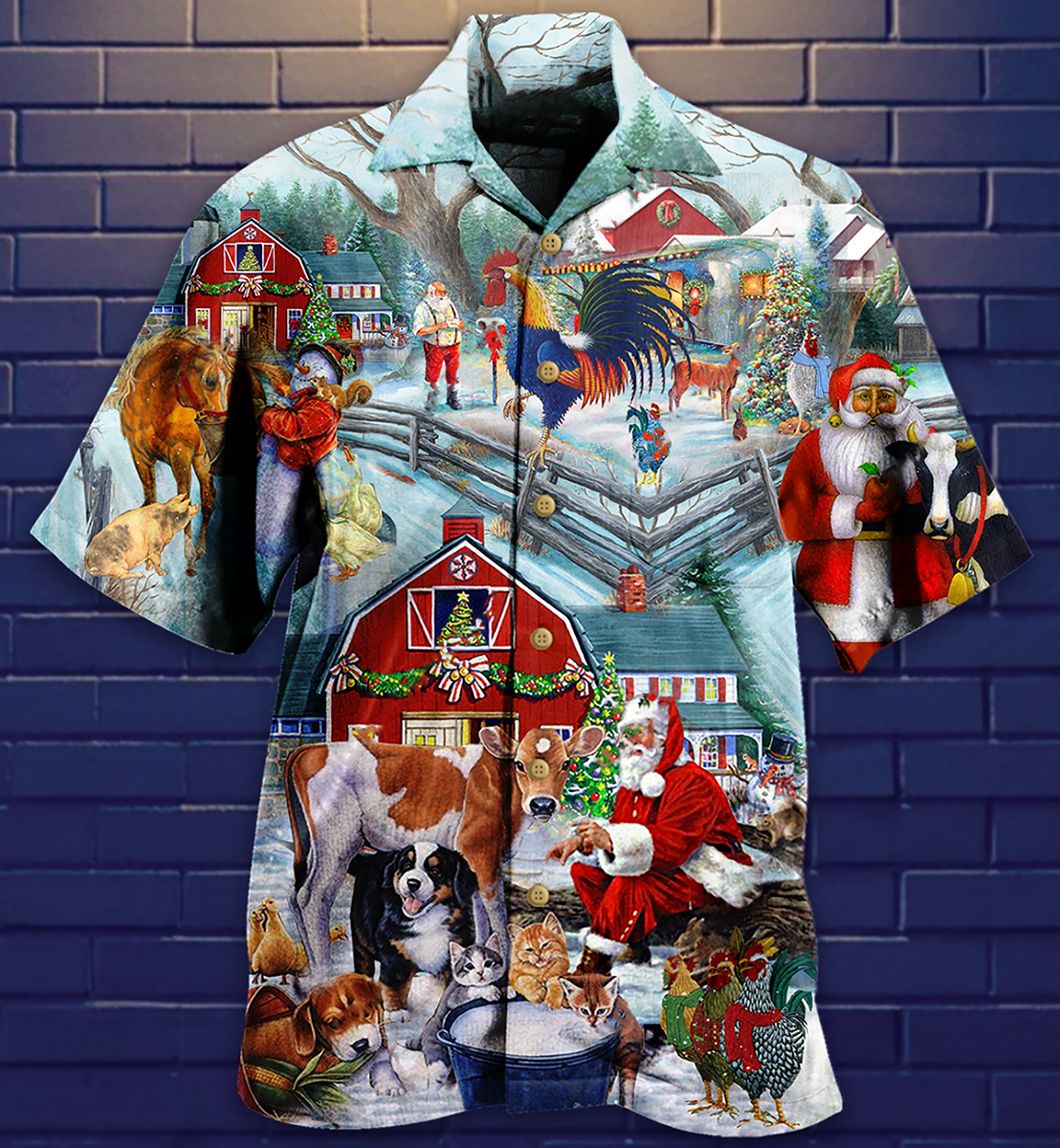 Christmas Love Animals - Hawaiian Shirt__Hawaiian Shirt Gift, Christmas Gift