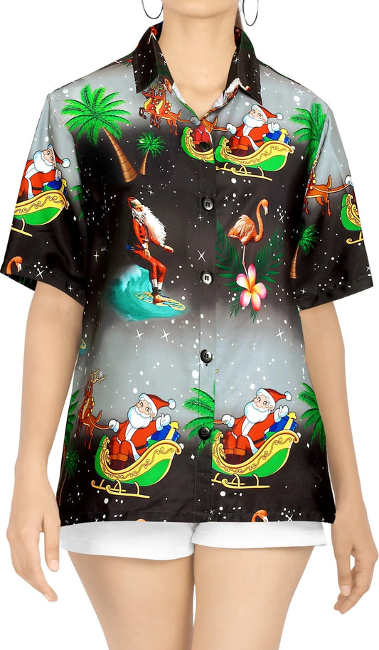 Speicis Plandaí Flamingo Dearadh Nollag Álainn Léine Haváís, Bronntanas Léine Haváís, Bronntanas Nollag