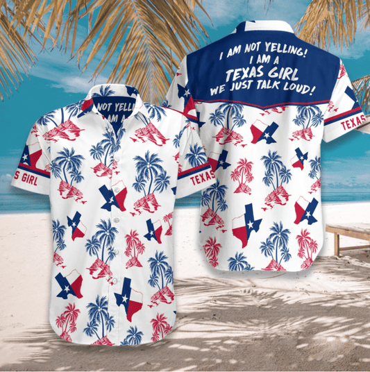 Copy of Texas Proud Blue Artistic Background Design Hawaiian Shirt,Hawaiian Shirt Gift, Christmas Gift