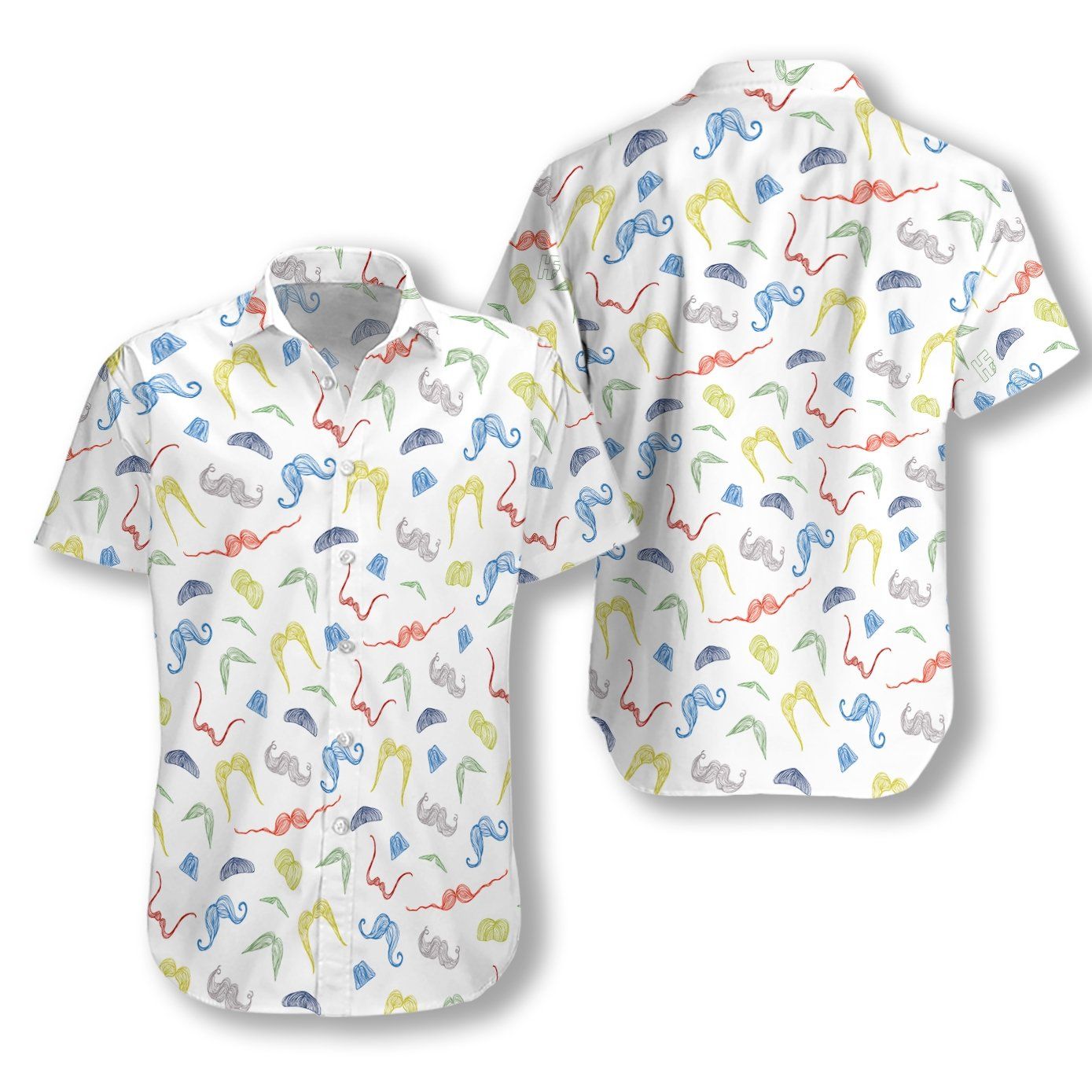 Stíl Mustache Ez16 0812 Léine Haváís, Bronntanas Léine Haváíais, Bronntanas Nollag