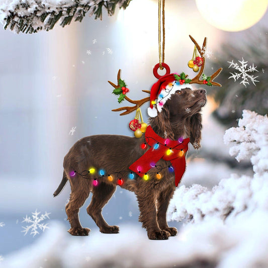 Boykin Spaniel Reindeer Shape Christmas 2 sides Ornament, Christmas Ornament Gift, Christmas Gift, Christmas Decoration