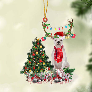 American Bulldog 2-Christmas Tree Gift Hanging Christmas Plastic Hanging Ornament, Christmas Ornament Gift, Christmas Gift, Christmas Decoration