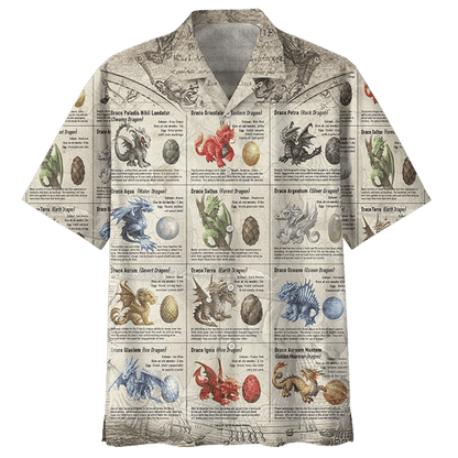 Watercolor Dragon Background Design Hawaiian Shirt, Hwaiian For Gift