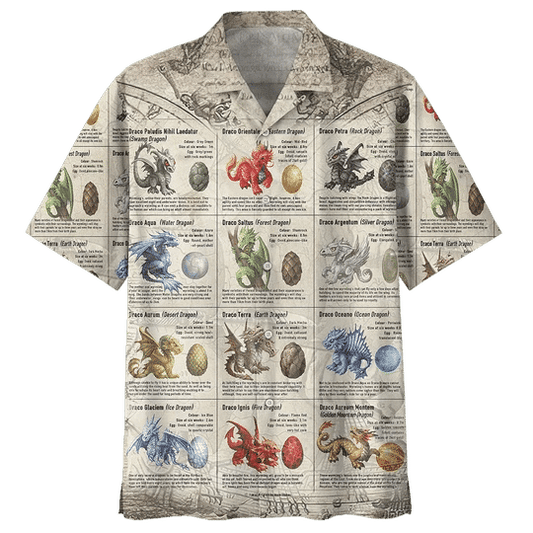 Watercolor Dragon Background Design Hawaiian Shirt, Hwaiian For Gift