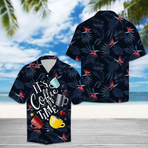 Amazing It's Coffee Time Gift For Coffeeholic Pattern Hawaiian Shirt, Hawaiian Shirt Gift, Christmas Gift