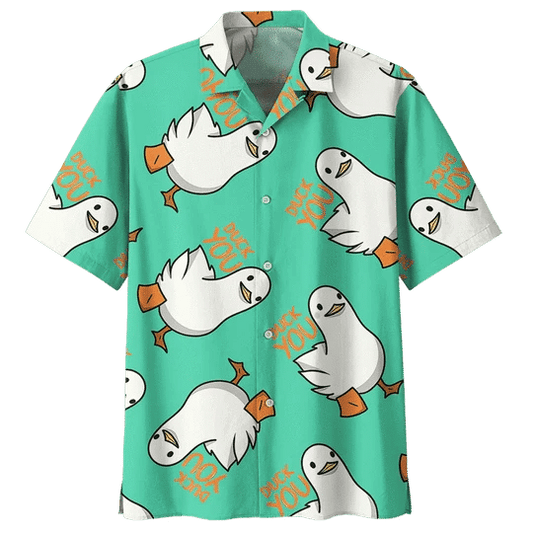 Green Duck Background Design Hawaiian Shirt,Hawaiian Shirt Gift, Christmas Gift