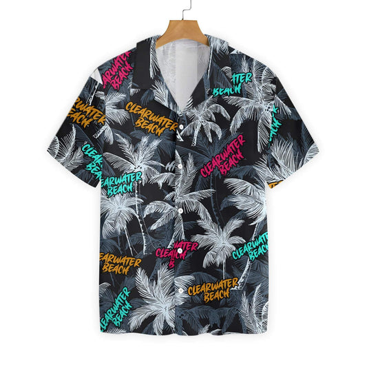Clearwater Beach Coconut Tree Seamless Pattern Hawaiian Shirt,Hawaiian Shirt Gift, Christmas Gift