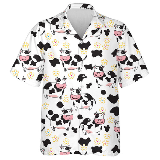 Happy Cow On A Pink Background Hawaiian Shirt, Hawaiian For Gift