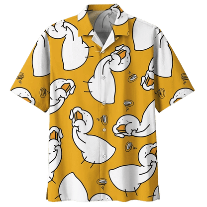 Orange Duck Background Design Hawaiian Shirt,Hawaiian Shirt Gift, Christmas Gift