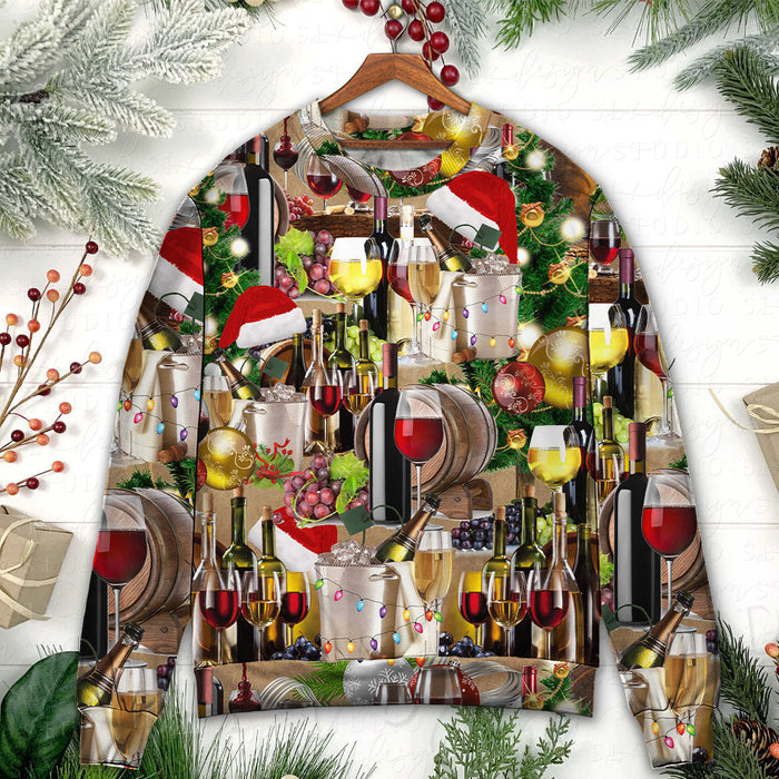 Christmas Wine For A Christmas Night Ugly Christmas Sweater, Christmas Gift, Gift Christmas 2024