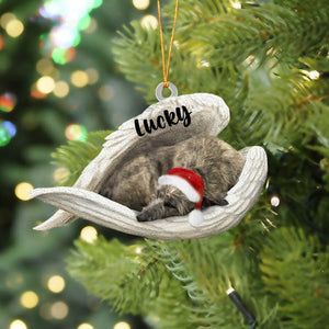 Personalized Irish Wolfhound Sleeping Angel Christmas Flat Acrylic Dog Ornament Memorial Dog Gift, Christmas Gift