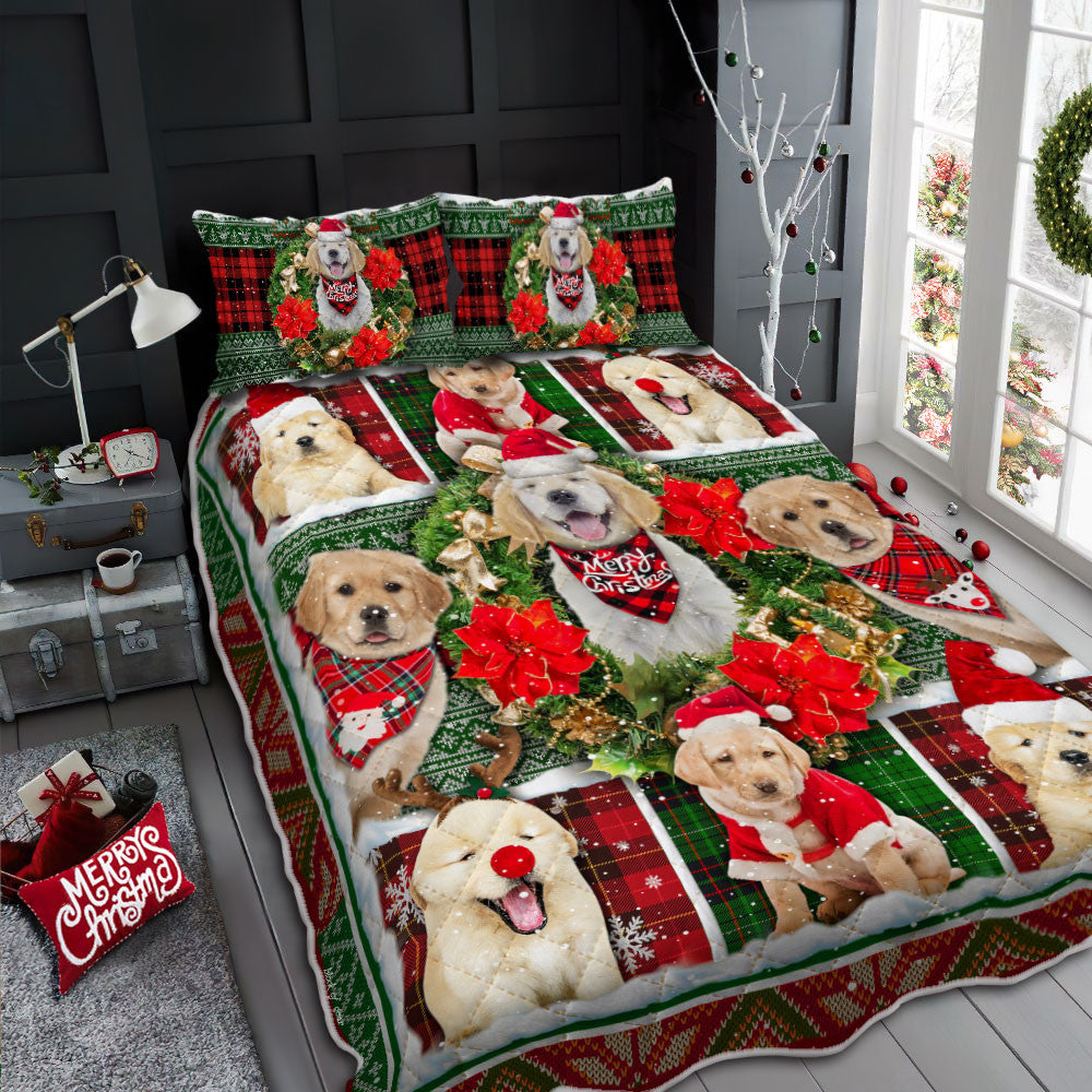Madra Golden Retriever Nollaig Shona Duit Cuilt Leapa Leapa Leapa Leapa Leapa 3D, Leapa Bronntanas Nollag, Leapa Leapa Nollag