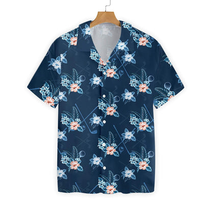 Tropical Golf 3 On Blue Background Design Hawaiian Shirt, Hawaiian Shirt Gift, Christmas Gift
