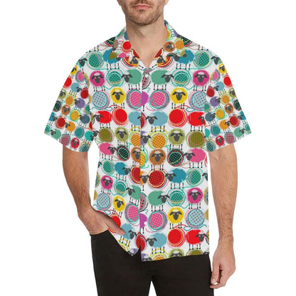 Colorful Sheep Pattern Men'S All Over Print Hawaiian Aloha Shirt, Hwaiian For Gift
