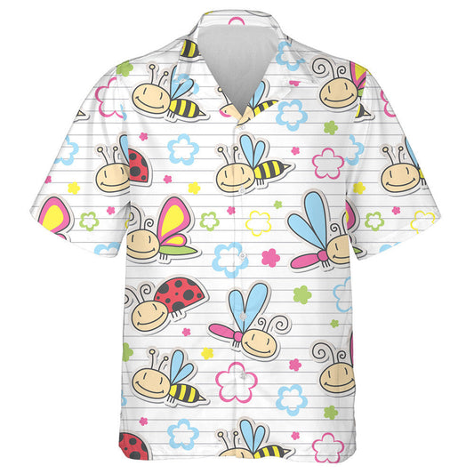 Láimhe Tarraingthe Peony Feithidí gleoite Agus Bláthanna Léine Haváís Féileacán, Bronntanas Léine Haváís, Bronntanas Nollag