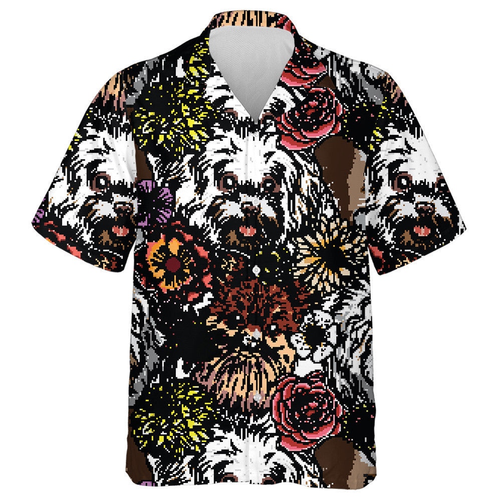 Hand Drawn Cute Dog Portrait Character Hawaiian Shirt, Hawaiian Shirt Gift, Christmas Gift
