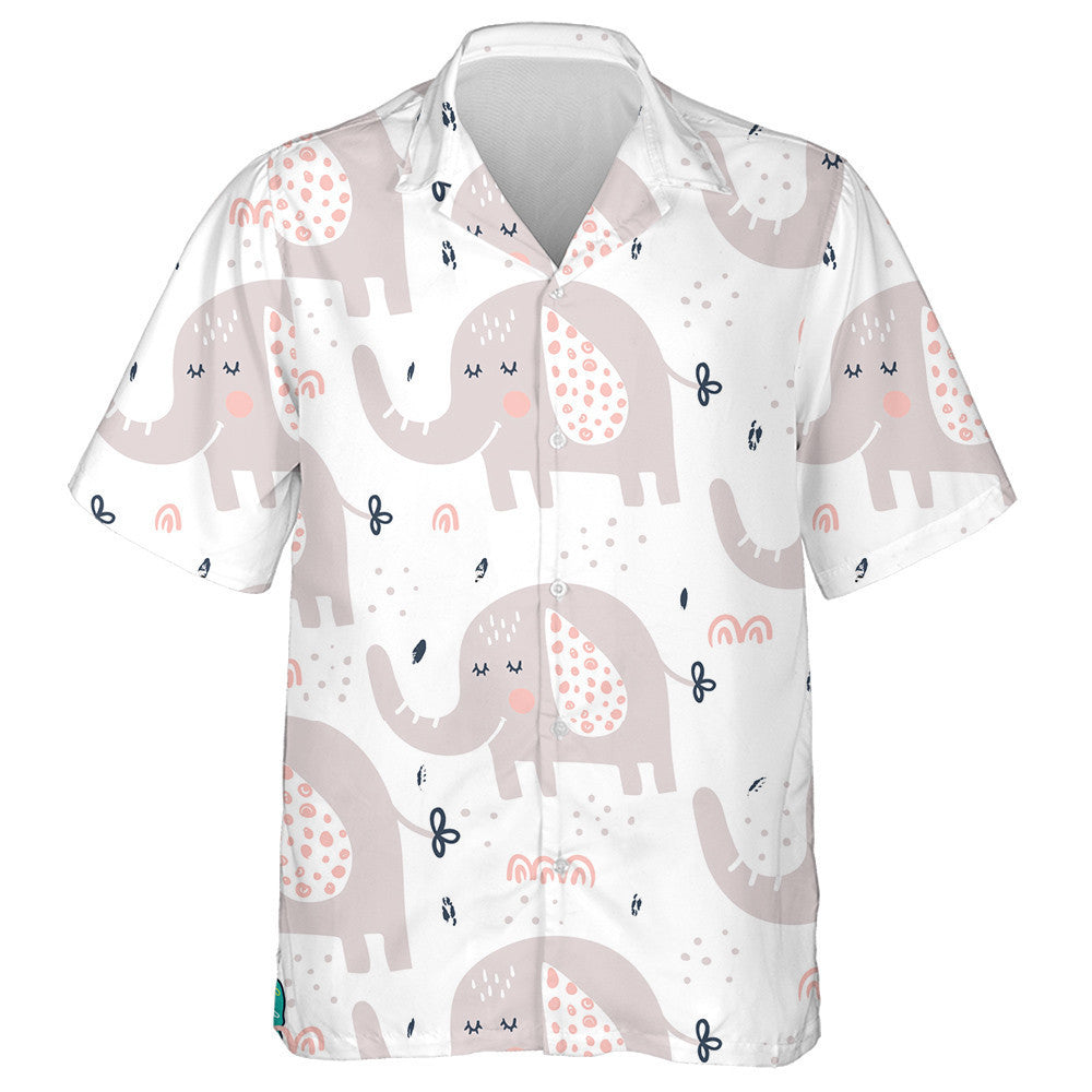 Cute And Funny Elephant On White Background Hawaiian Shirt, Hawaiian Shirt Gift, Christmas Gift