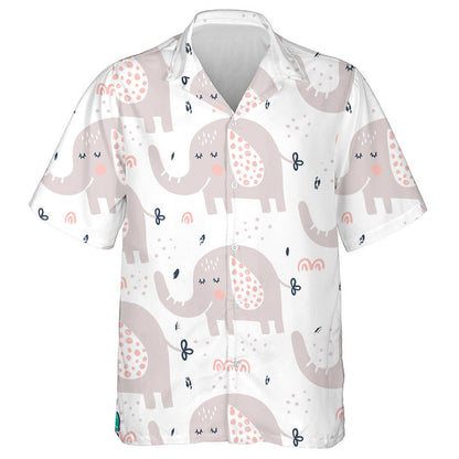 Cute And Funny Elephant On White Background Hawaiian Shirt, Hawaiian Shirt Gift, Christmas Gift