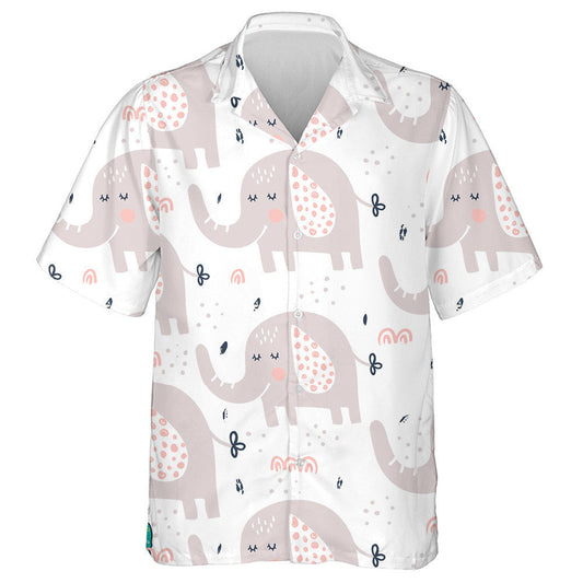 Cute And Funny Elephant On White Background Hawaiian Shirt, Hawaiian Shirt Gift, Christmas Gift