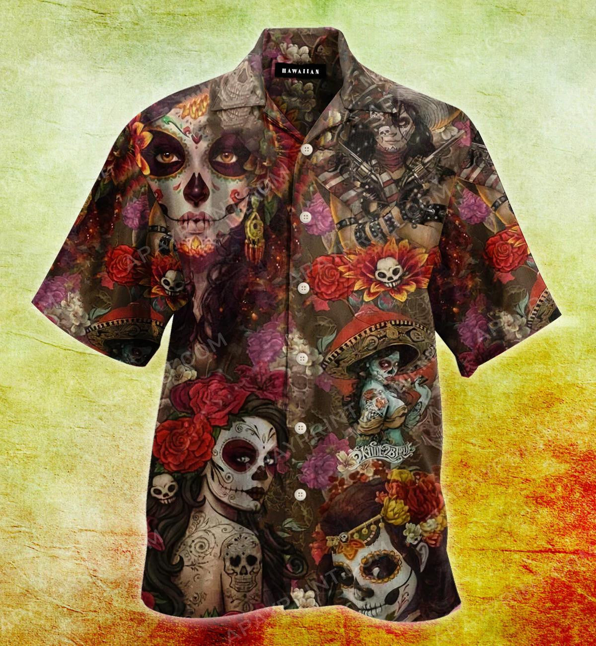 Girly Skull Tattoos - Day Of The Dead Hawaiian Shirt, Hawaiian Shirt Gift, Christmas Gift