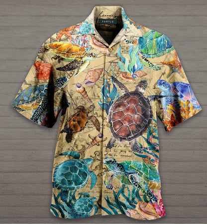 Turtles Under The Ocean Design Hawaiian Shirt, Hawaiian Shirt Gift, Christmas Gift