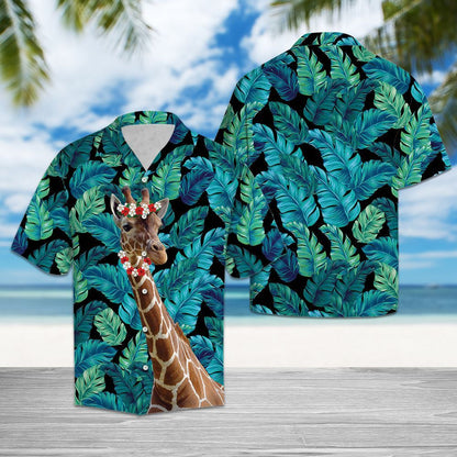 Giraffe Wear Flower Crown Design Hawaiian Shirt,Hawaiian Shirt Gift, Christmas Gift