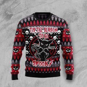 Black Cat Spooky Halloween Ugly Christmas Sweater, Christmas Ugly Sweater,Christmas Gift,Gift Christmas 2022