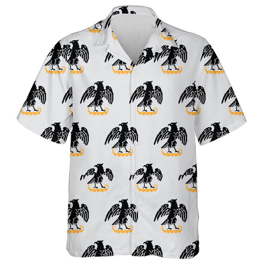 Iolar Dubh Greannmhar Sciathán Ardaithe Ag Seasamh Ar Léine Buí Haváís, Bronntanas Léine Haváís, Bronntanas Nollag