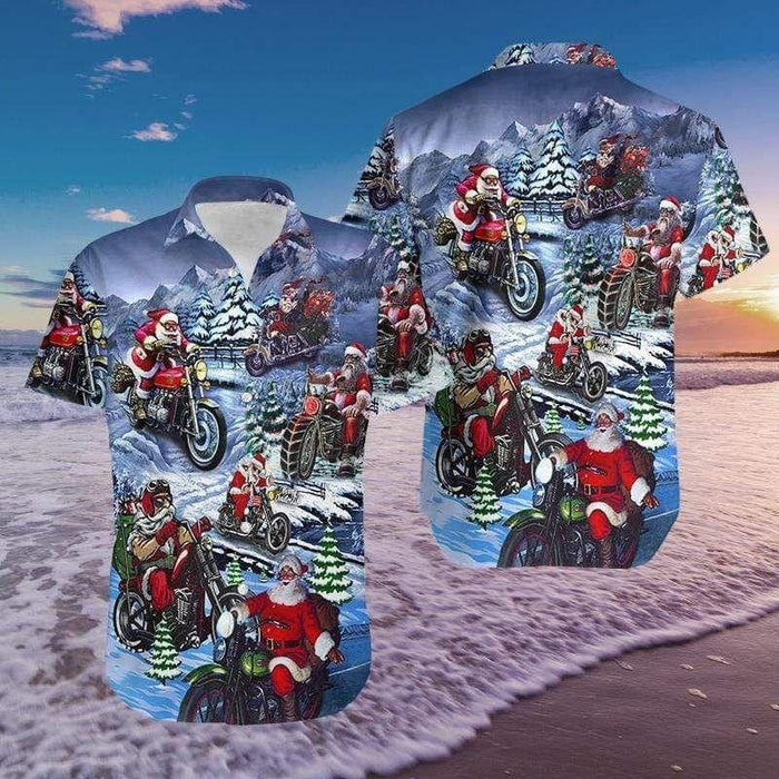 Design Hawaiian Shirt Christmas Driving With Santa Claus, Hawaiian Shirt Gift, Christmas Gift