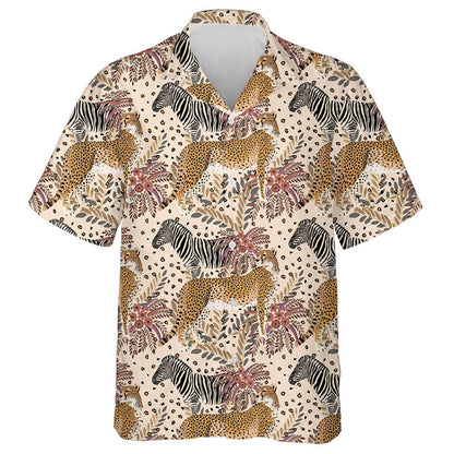 The Spots Of The Leopard Skins And Zebra Hawaiian Shirt,Hawaiian Shirt Gift, Christmas Gift