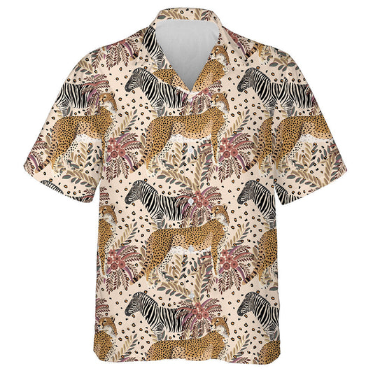 The Spots Of The Leopard Skins And Zebra Hawaiian Shirt,Hawaiian Shirt Gift, Christmas Gift