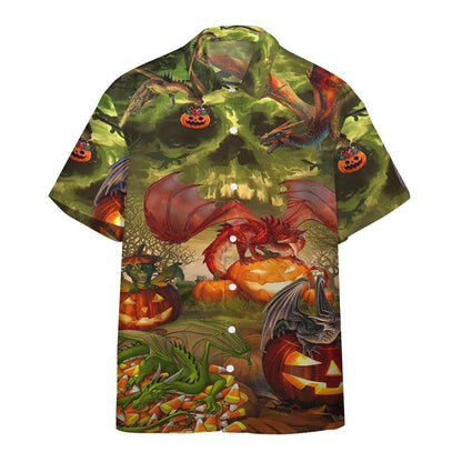 Spooky Dragon Halloween Hawaiian Shirt,Hawaiian Shirt Gift, Christmas Gift