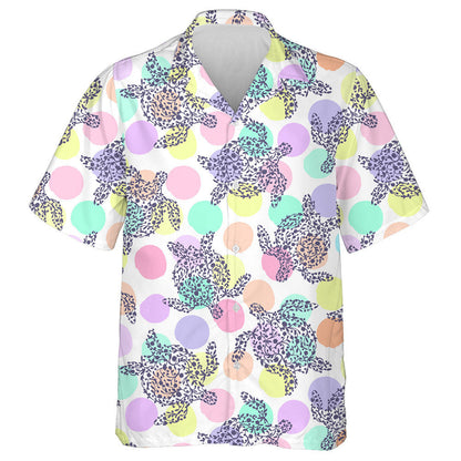 Flora Sea Turtles And Multicolored Big Dot Hawaiian Shirt, Hawaiian Shirt Gift, Christmas Gift