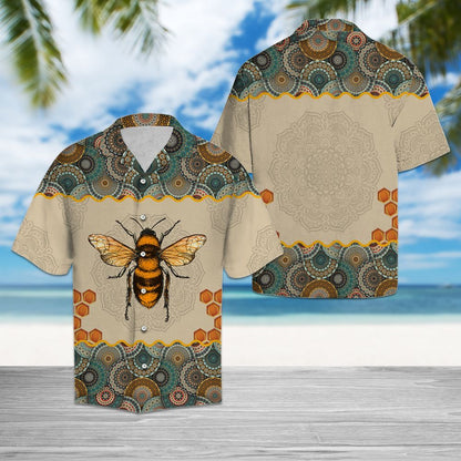 Bee Mandala - Hawaiian Shirt,Hawaiian Shirt Gift, Christmas Gift