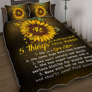 Dog Mom Sunflower Quilt Bedding Set Bedroom Set Bedlinen 3D,Bedding Christmas Gift,Bedding Set Christmas