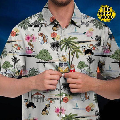Collie Hawaiian Shirt Hawaiian Shirt Hawaii Beach Retro, Hawaiian Shirt Gift, Christmas Gift