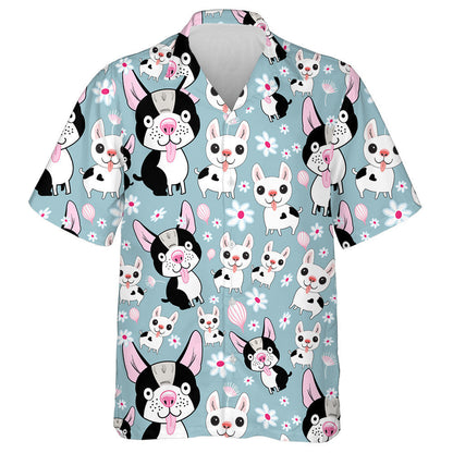 Madraí Beaga Ar Chúlra Gorm Le Bláthanna Léine Haváís, Bronntanas Léine Haváís, Bronntanas Nollag